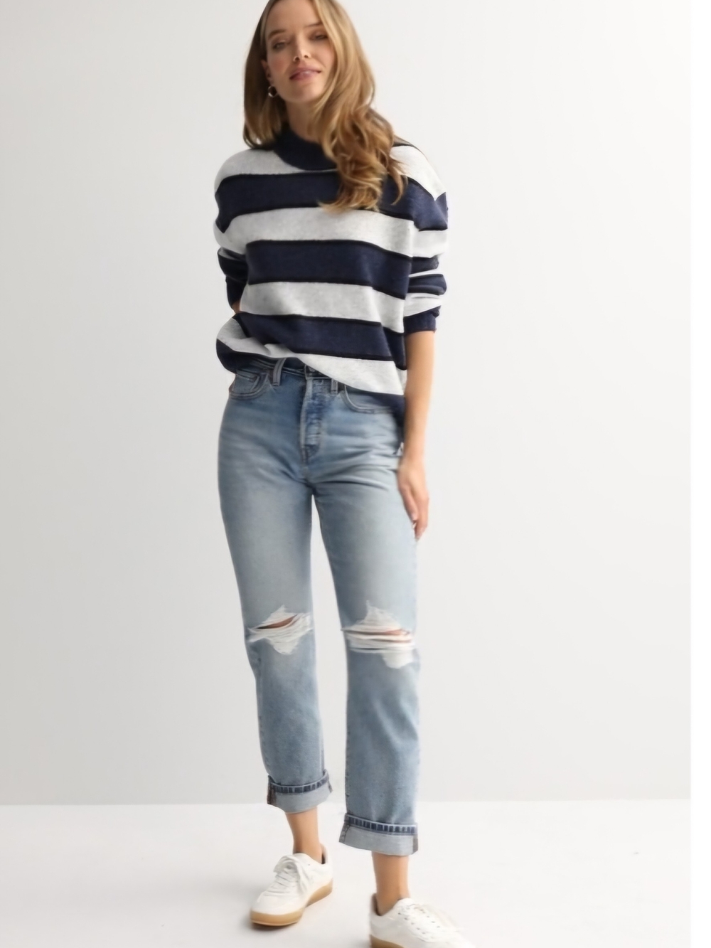 Levi's Light Wash Ripped Boyfriend Jeans